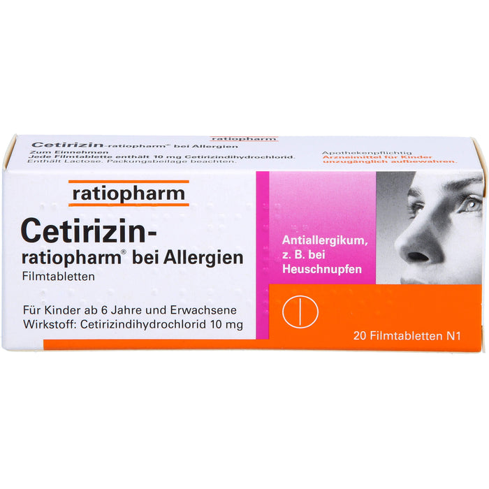 Cetirizin-ratiopharm 10 mg bei Allergien Filmtabletten, 20 St. Tabletten