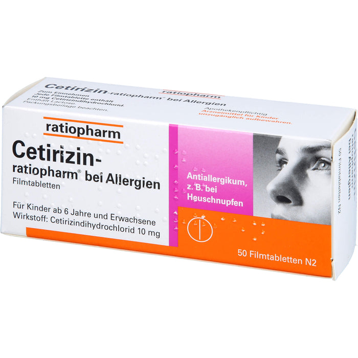 Cetirizin-ratiopharm 10 mg bei Allergien Filmtabletten, 50 St. Tabletten