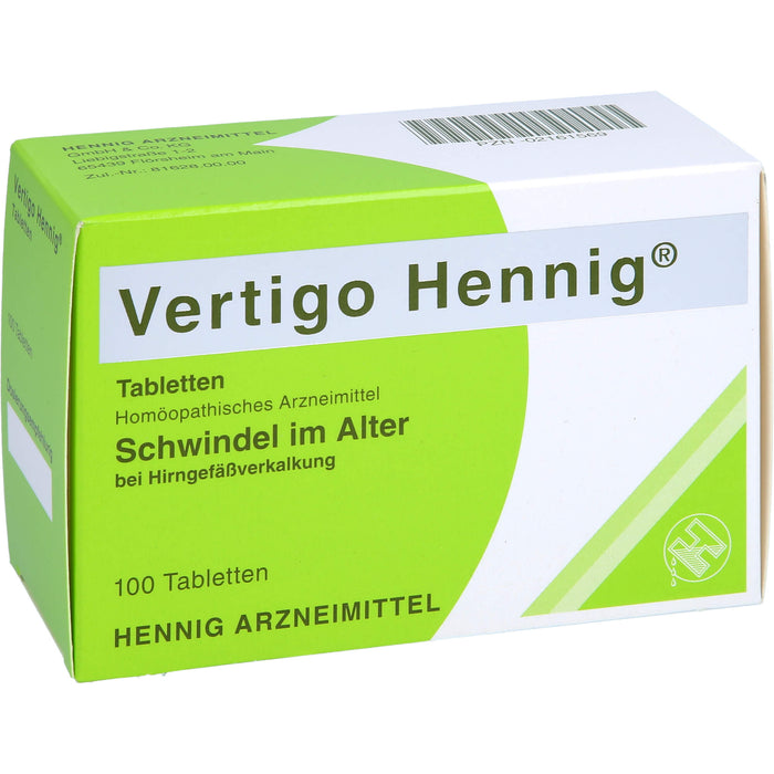 Vertigo Hennig Tabletten bei Hirngefäßverkalkung, 100 St. Tabletten