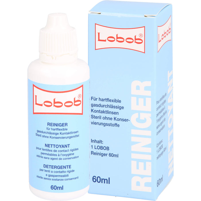 Lobob Reiniger für hartflexible gasdurchlässige Kontaktlinsen, 60 ml Lösung