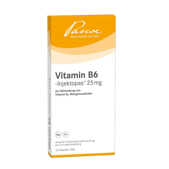 Pascoe Vitamin B6-Injektopas 25 mg zur Behandlung von Vitamin B6-Mangelzuständen, 10 St. Ampullen