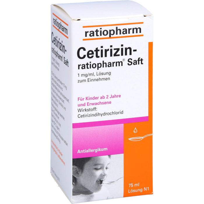 Cetirizin-ratiopharm Saft Antiallergikum, 75 ml Lösung
