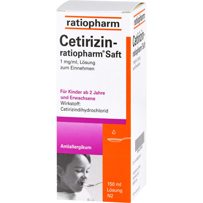 Cetirizin-ratiopharm Saft Antiallergikum, 150 ml Lösung