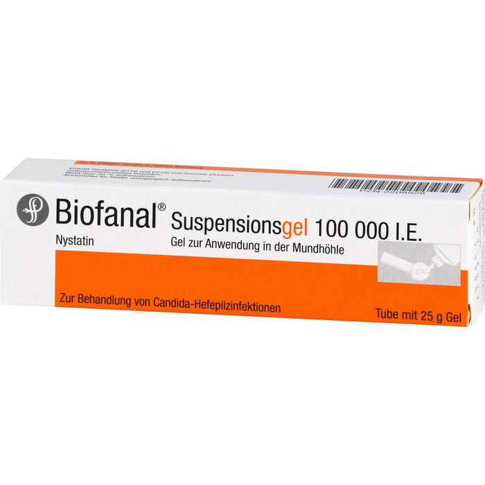 Biofanal Suspensionsgel 100 000 I.E. bei Candida-Hefepilzinfektionen in der Mundhöhle, 25 g Gel