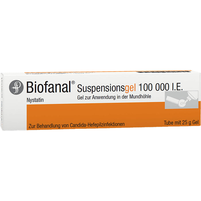 Biofanal Suspensionsgel 100 000 I.E. bei Candida-Hefepilzinfektionen in der Mundhöhle, 25 g Gel