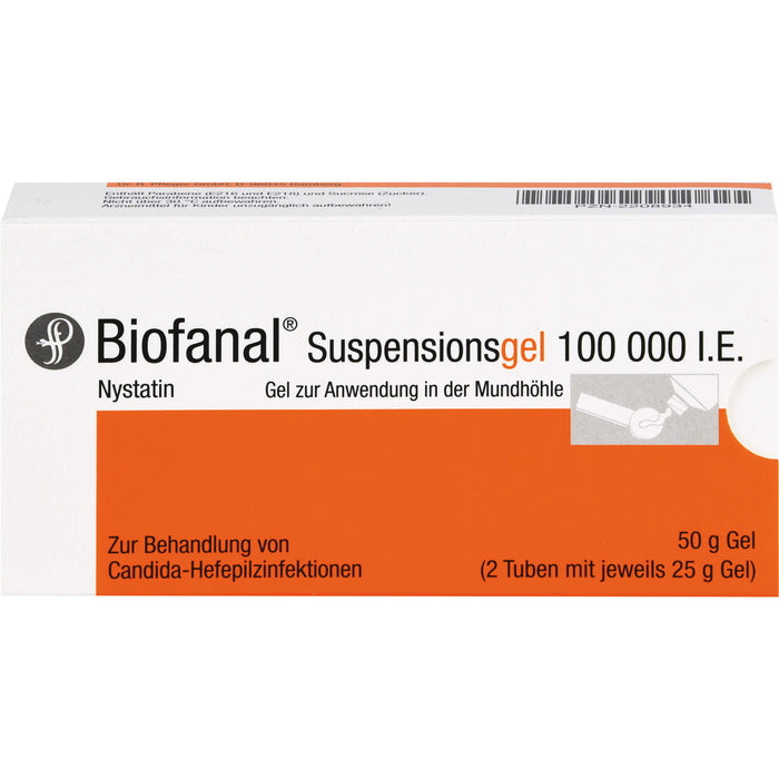 Biofanal Suspensionsgel 100 000 I.E. bei Candida-Hefepilzinfektionen in der Mundhöhle, 50 g Gel