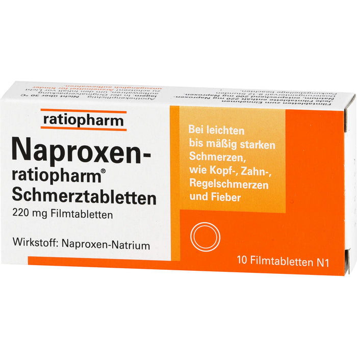 Naproxen-ratiopharm Schmerztabletten, 10 St. Tabletten