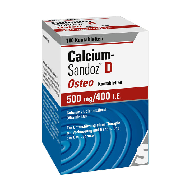 Calcium-Sandoz D Osteo 500 mg/400 I.E. Kautabletten, 100 St. Tabletten