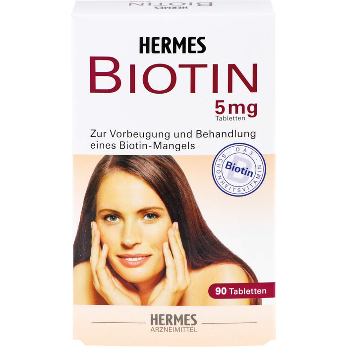 HERMES Biotin 5 mg Tabletten Vorbeugung und Behandlung eines Biotin-Mangels, 90 St. Tabletten