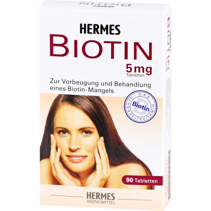 HERMES Biotin 5 mg Tabletten Vorbeugung und Behandlung eines Biotin-Mangels, 90 St. Tabletten