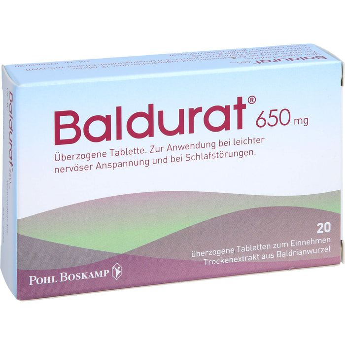 Baldurat 650 mg Tabletten bei leichter nervöser Anspannung und bei Schlafstörungen, 20 St. Tabletten