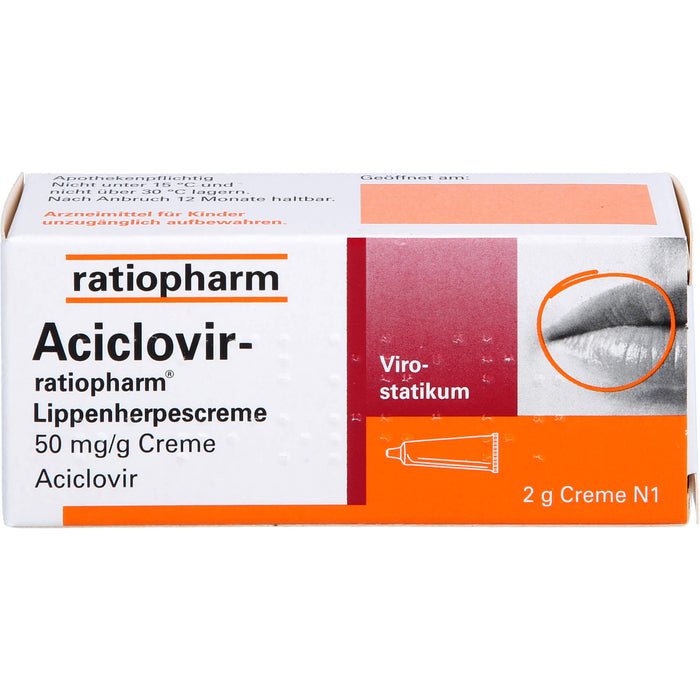 Aciclovir-ratiopharm Lippenherpescreme, 2 g Creme