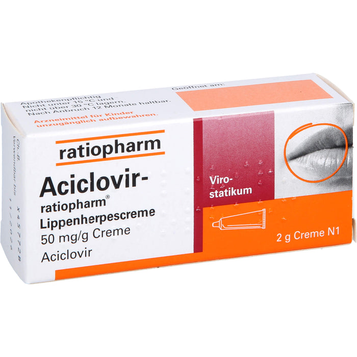 Aciclovir-ratiopharm Lippenherpescreme, 2 g Creme