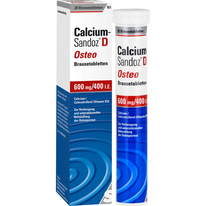 Calcium-Sandoz D Osteo 600 mg/400 I.E. Brausetabletten, 20 St. Tabletten