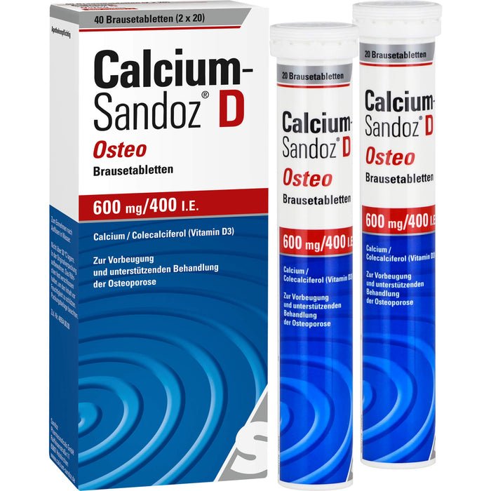 Calcium-Sandoz D Osteo 600 mg/400 I.E. Brausetabletten, 40 St. Tabletten