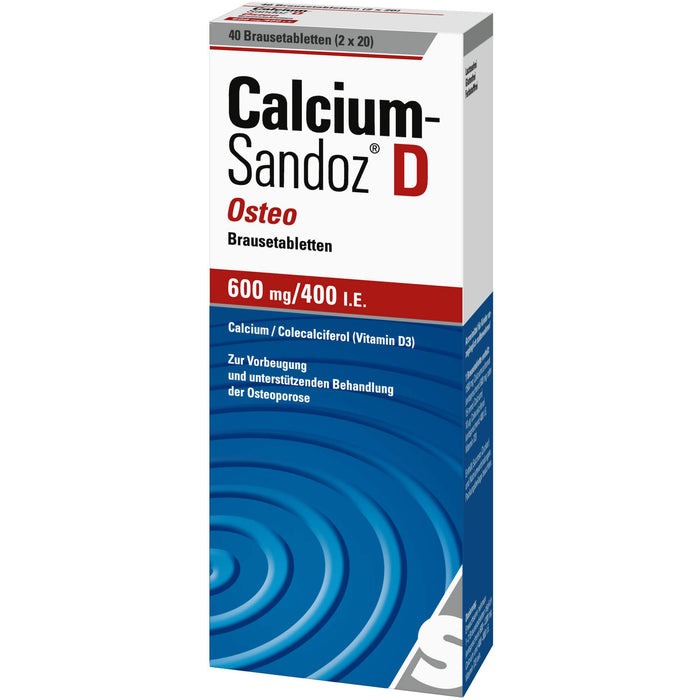 Calcium-Sandoz D Osteo 600 mg/400 I.E. Brausetabletten, 40 St. Tabletten
