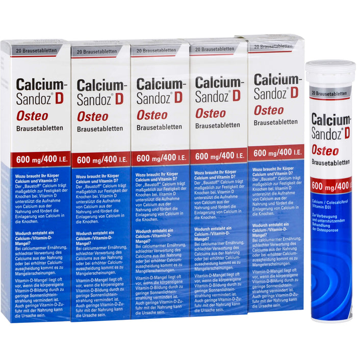 Calcium-Sandoz D Osteo 600 mg/400 I.E. Brausetabletten, 100 St. Tabletten