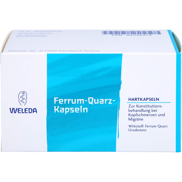 WELEDA Ferrum-Quarz-Kapseln zur Konstitutionsbehandlung bei Kopfschmerzen und Migräne, 50 St. Kapseln