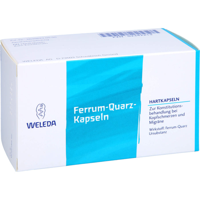 WELEDA Ferrum-Quarz-Kapseln zur Konstitutionsbehandlung bei Kopfschmerzen und Migräne, 50 St. Kapseln