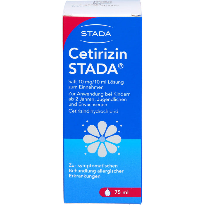 Cetirizin STADA Saft 10mg/10ml Lsg. z. Einn., 75 ml LSE