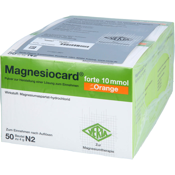 Magnesiocard forte 10 mmol Orange Pulver zur Magnesiumtherapie, 100 St. Beutel