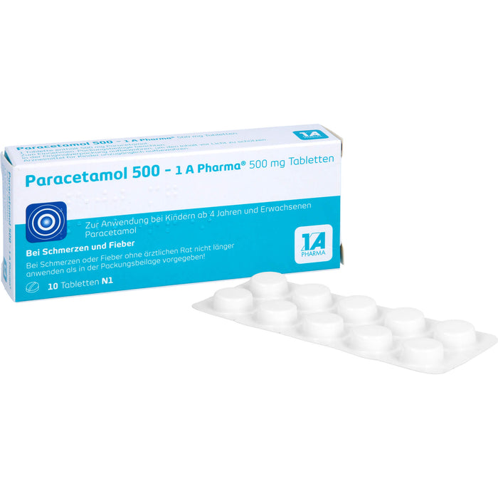 Paracetamol 500 - 1 A Pharma Tabletten, 10 St. Tabletten