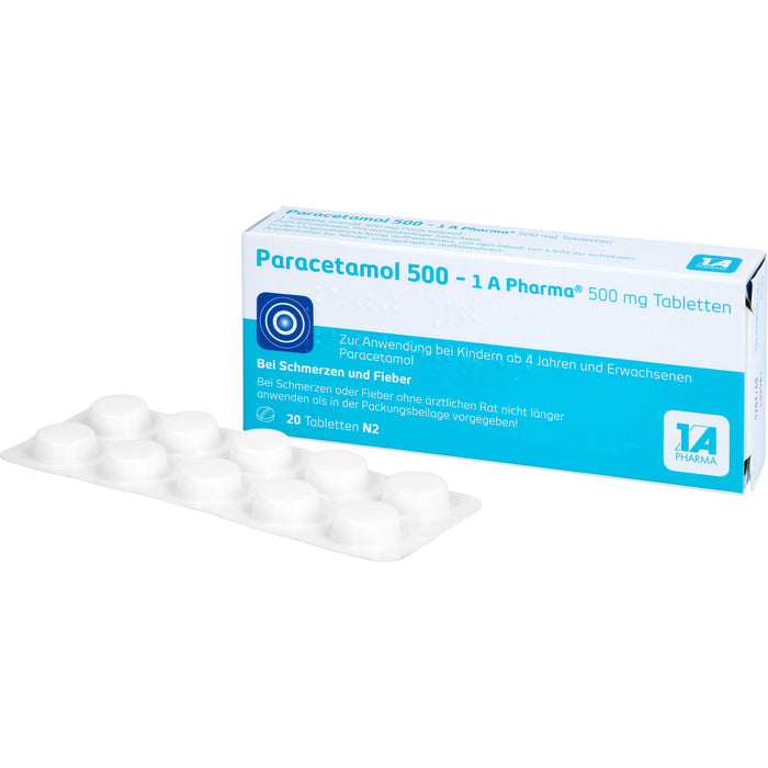 Paracetamol 500 - 1 A Pharma, 20 St. Tabletten