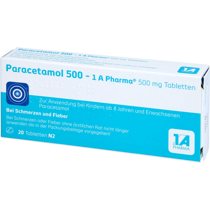 Paracetamol 500 - 1 A Pharma, 20 St. Tabletten