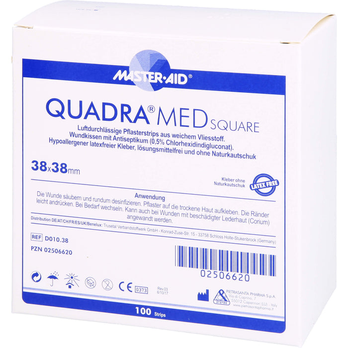 QUADRA MED square 38x38 mm Master Aid, 100 St PFL