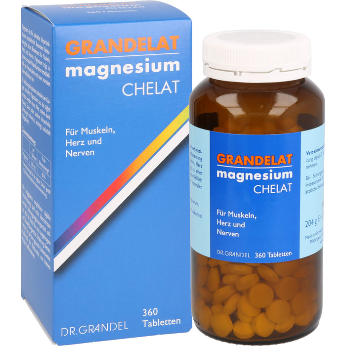 Grandelat Magnesium Chelat Tabletten für Muskeln, Herz und Nerven, 360 St. Tabletten