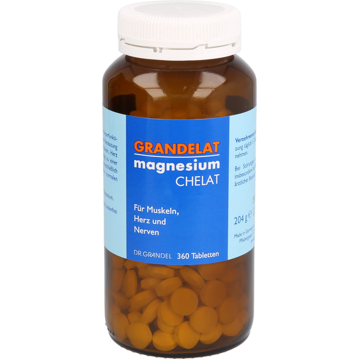 Grandelat Magnesium Chelat Tabletten für Muskeln, Herz und Nerven, 360 St. Tabletten
