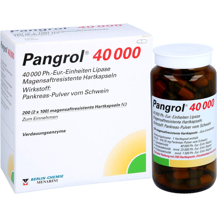Pangrol 40000 Kapseln Verdauungsenzyme, 200 St. Kapseln