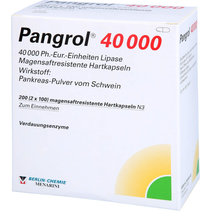 Pangrol 40000 Kapseln Verdauungsenzyme, 200 St. Kapseln