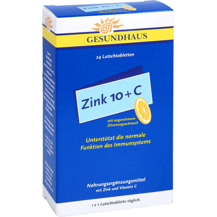GESUNDHAUS Zink 10 + C Lutschtabletten, 24 St. Tabletten