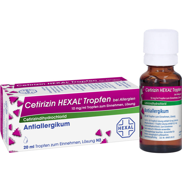 Cetirizin HEXAL Tropfen bei Allergien, 20 ml Lösung
