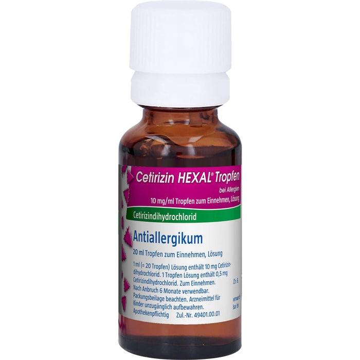 Cetirizin HEXAL Tropfen bei Allergien, 20 ml Lösung