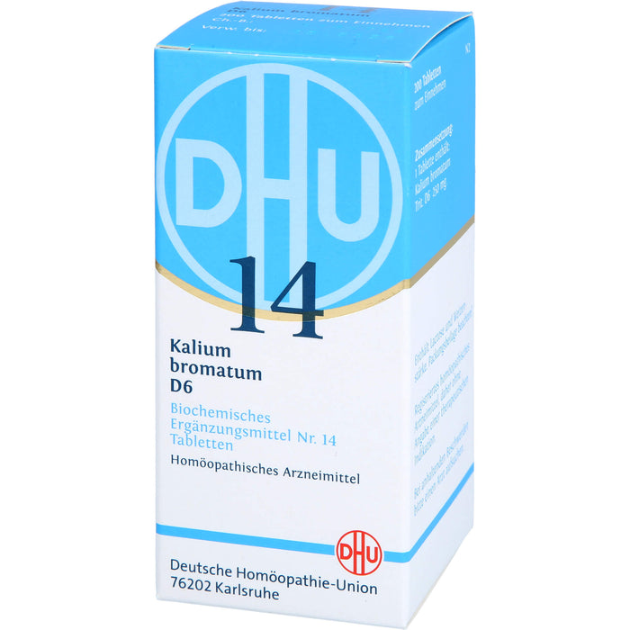 DHU Kalium bromatum D6 Biochemisches Ergänzungsmittel Nr. 14 – Das Mineralsalz des Nervensystems – umweltfreundlich im Arzneiglas, 200 St. Tabletten