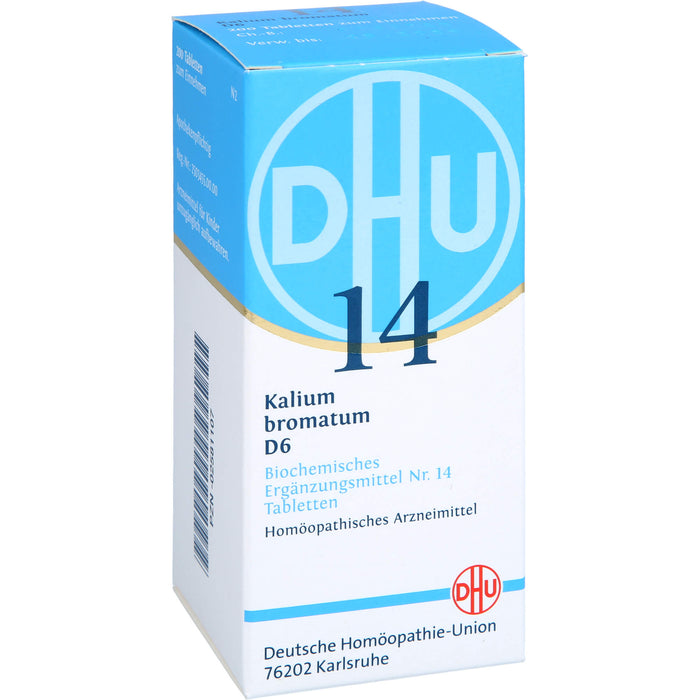 DHU Kalium bromatum D6 Biochemisches Ergänzungsmittel Nr. 14 – Das Mineralsalz des Nervensystems – umweltfreundlich im Arzneiglas, 200 St. Tabletten