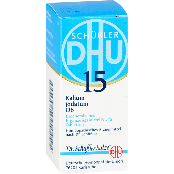 DHU Kalium jodatum D6 Biochemisches Ergänzungsmittel Nr. 15 – Das Mineralsalz der inneren Organe – umweltfreundlich im Arzneiglas, 200 St. Tabletten