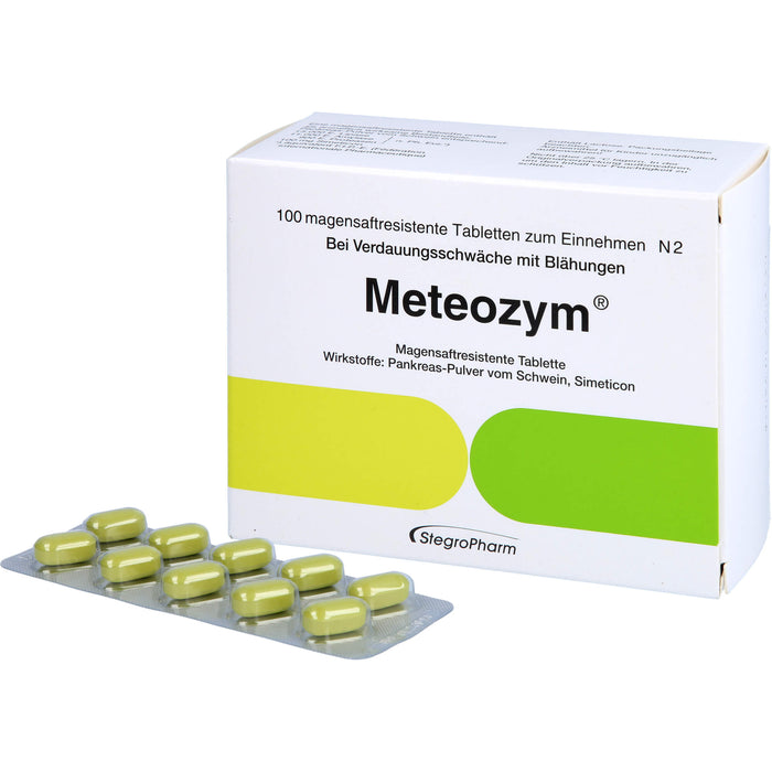 Meteozym Filmtabletten bei Verdauungsschwäche mit Blähungen, 100 St. Tabletten