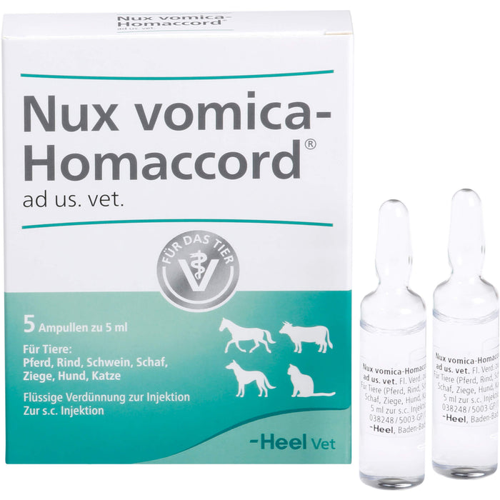 Nux vomica-Homaccord ad us. vet. für Tiere Ampullen, 5 St. Ampullen