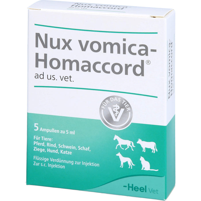 Nux vomica-Homaccord ad us. vet. für Tiere Ampullen, 5 St. Ampullen