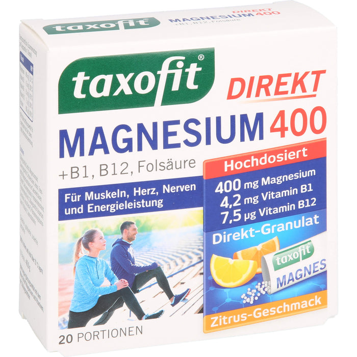 taxofit Magnesium 400 Direkt-Granulat, 20 St. Beutel