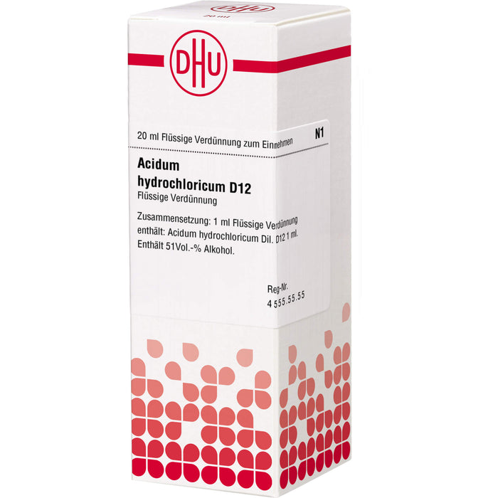 DHU Acidum hydrochloricum D12 Dilution, 20 ml Lösung