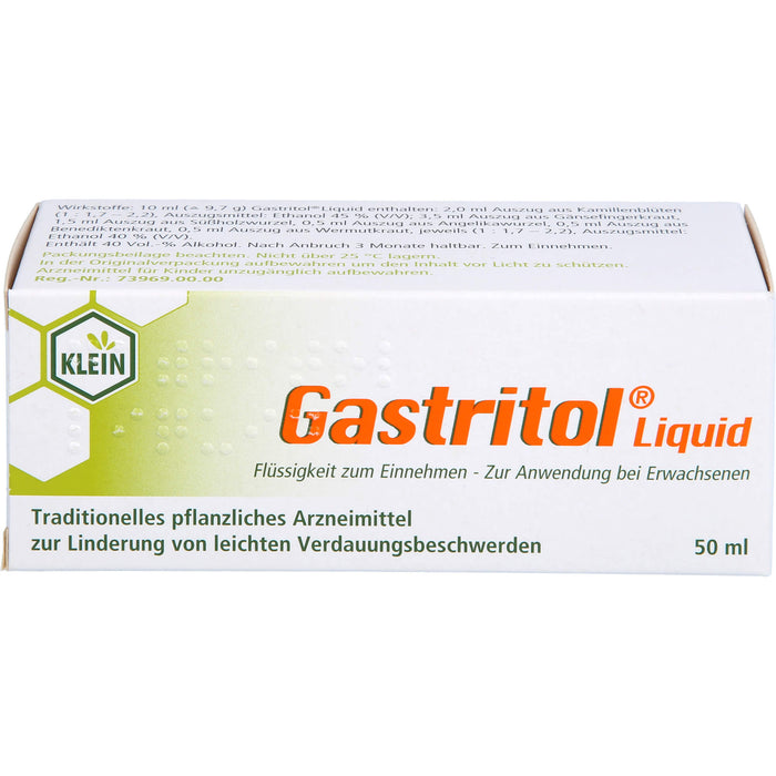 Gastritol Liquid Tropfen bei leichten Verdauungsbeschwerden, 50 ml Lösung