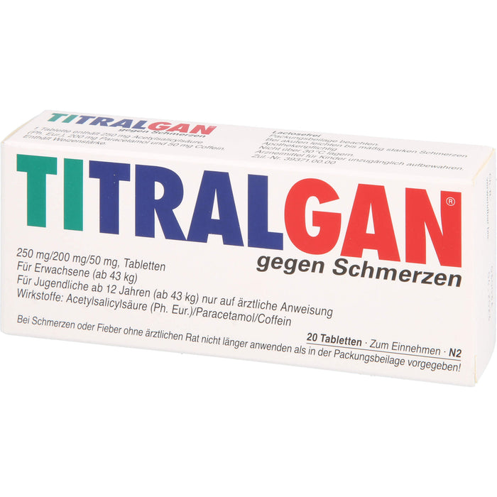 TITRALGAN gegen Schmerzen Tabletten, 20 St. Tabletten