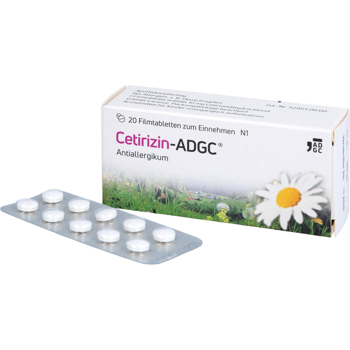 Cetirizin-ADGC Tabletten bei Allergien, 20 St. Tabletten
