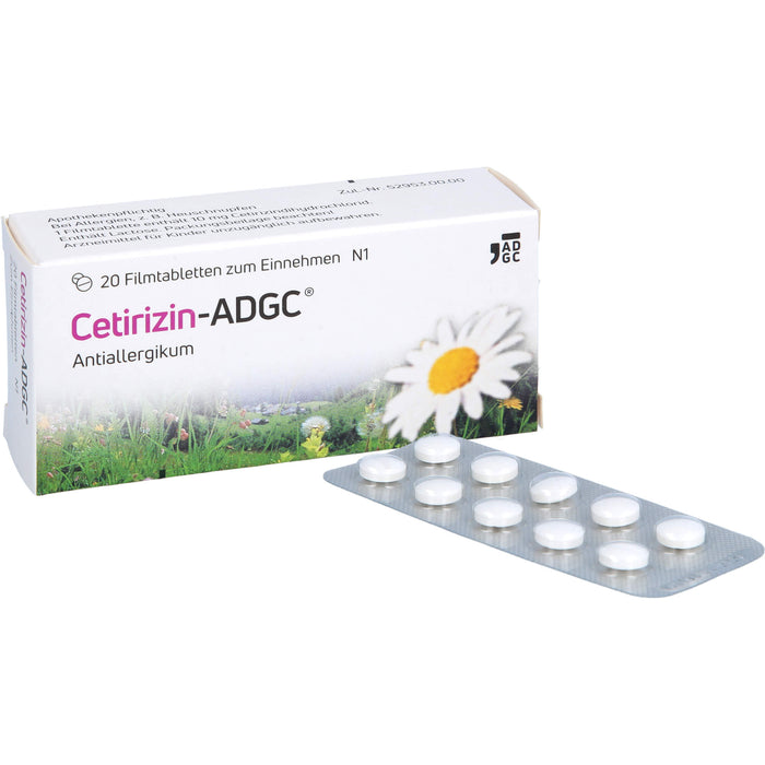Cetirizin-ADGC Tabletten bei Allergien, 20 St. Tabletten