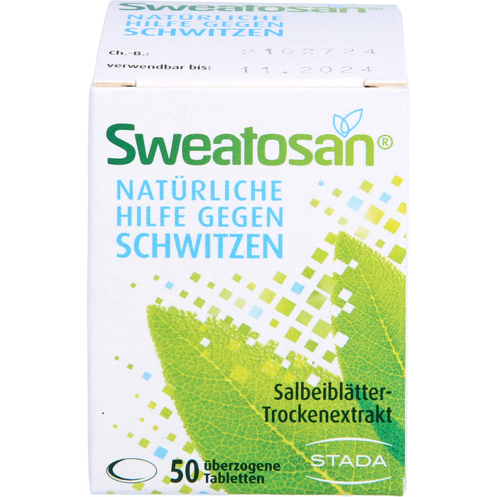 Sweatosan Tabletten natürliche Hilfe gegen Schwitzen, 50 St. Tabletten