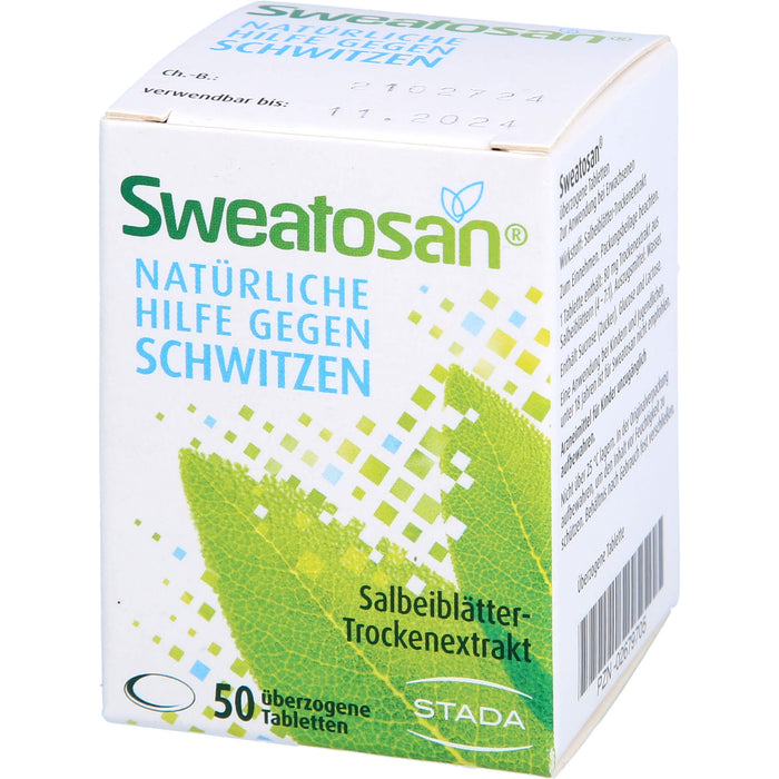 Sweatosan Tabletten natürliche Hilfe gegen Schwitzen, 50 St. Tabletten